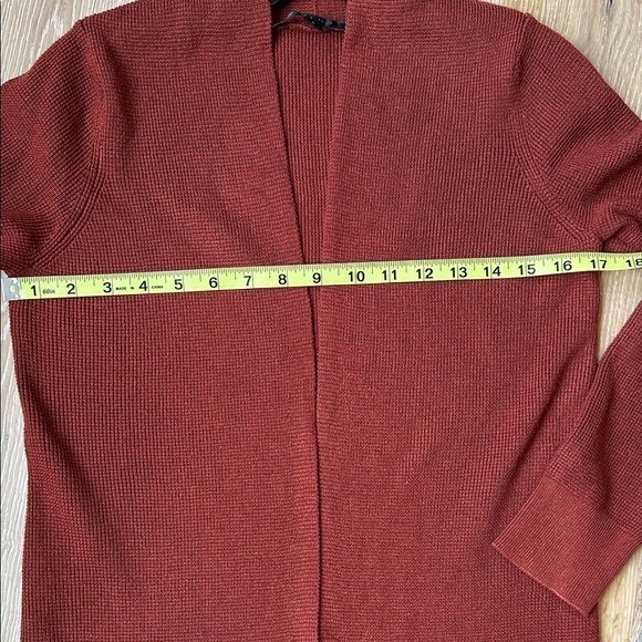 Cyrus Rust Orange Brown Open Front Cardigan Women's Size Small Lightweight Layer - Picture 7 of 13